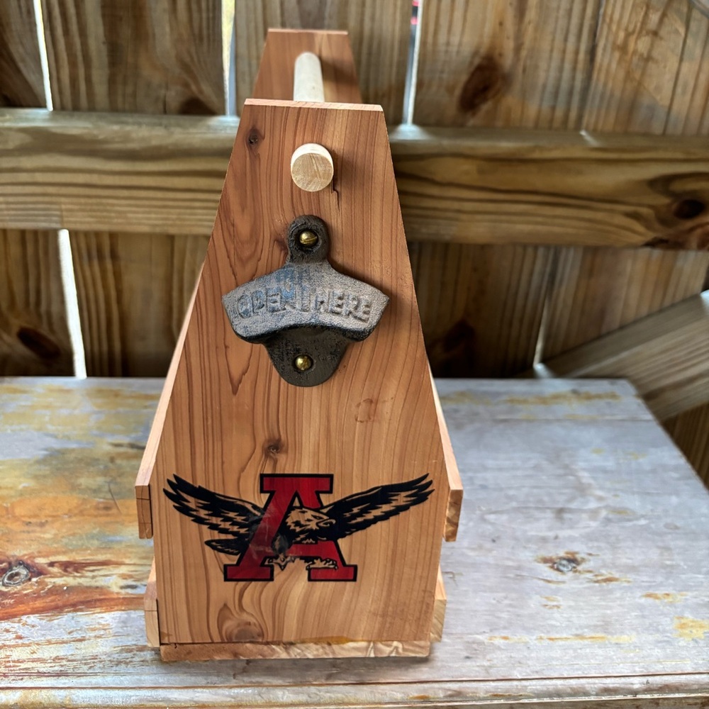 Wood Tech Auburn University Six Pack Wood Beer Caddy & Opener